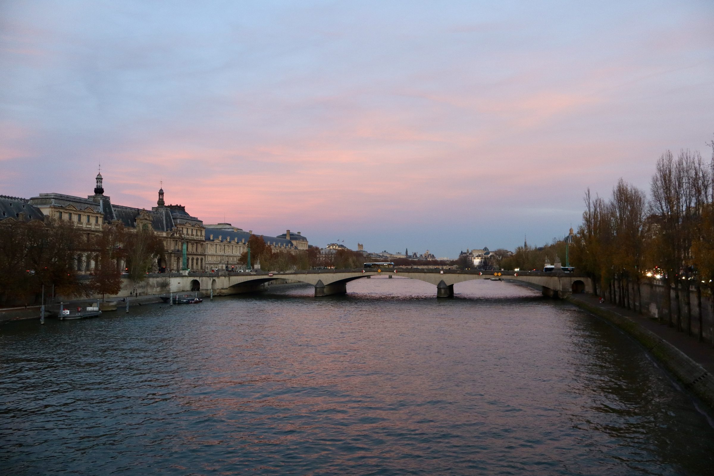 The Seine at blue hour, looking toward the Musée d'Orsay, Paris.